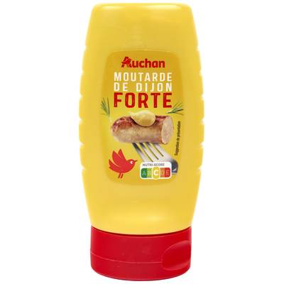Auchan Moutarde de Dijon forte en flacon souple squeeze top down, 265g