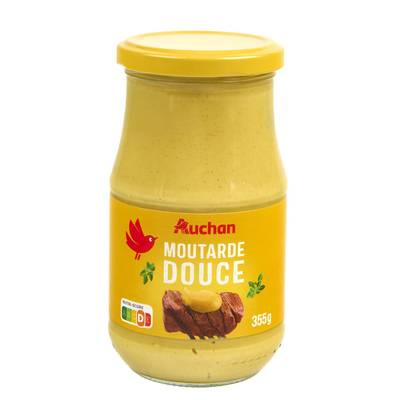 Auchan Moutarde douce en bocal, 355g