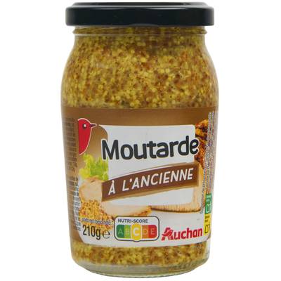Auchan Moutarde à l'ancienne en bocal, 200g