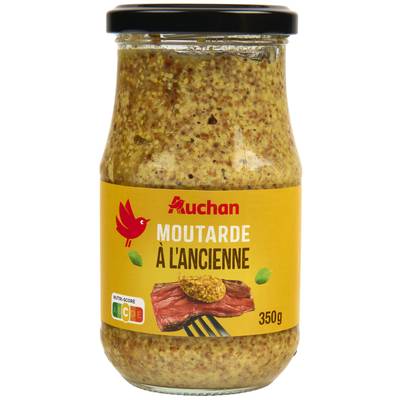 Auchan Moutarde à l'ancienne en bocal, 350g