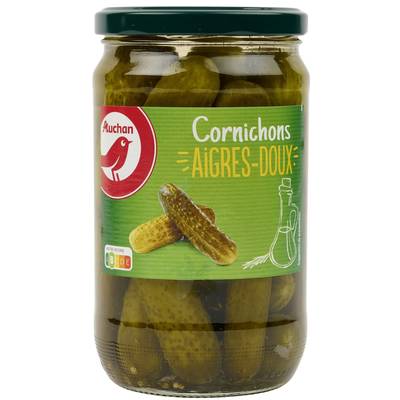 Auchan Cornichons aigres-doux, 360g