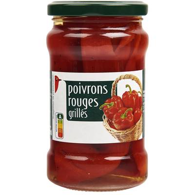 Auchan Poivrons rouges grillés en bocal, 180g
