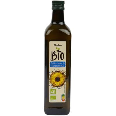 Auchan BIO Huile vierge de tournesol Bio, 75cl