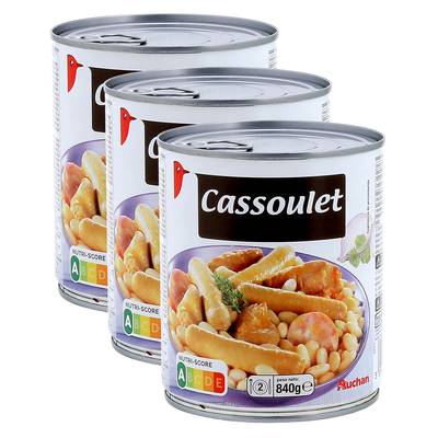 Auchan Cassoulet en conserve pour 2, Lot de 3x840g