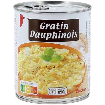 Auchan Gratin dauphinois en conserve pour 2, 850g