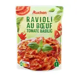 Auchan Ravioli au Boeuf Tomate Basilic en sachet micro-ondable, 250g