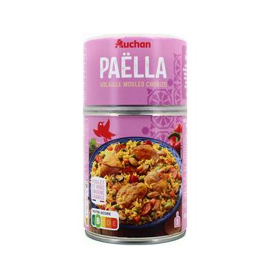 Auchan Paêlla Volaille Moules et Chorizo en conserve pour 3, 1kg