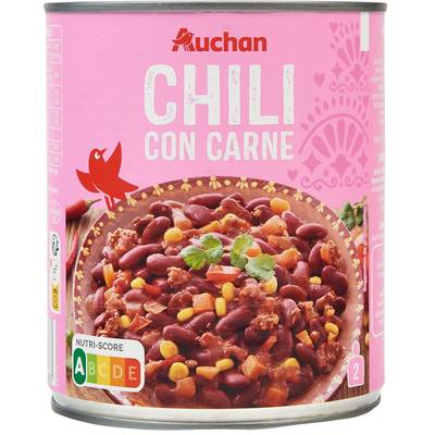Auchan Chili con carne en conserve pour 2, 820g