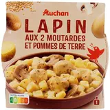 Auchan Lapin aux 2 moutardes et ses pommes de terre en barquette individuelle micro-ondable, 300g