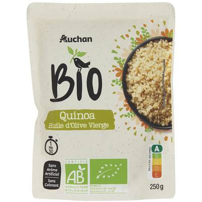 Auchan BIO Quinoa Huile d'Olive en sachet micro-ondable, 250g