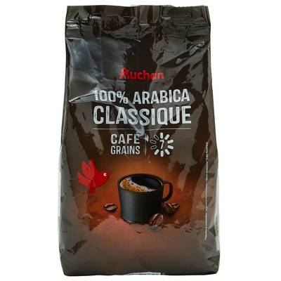 Auchan Café en grain 100% Arabica, 500g