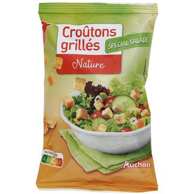 Auchan Croûtons grillés nature spécial salade, 60g