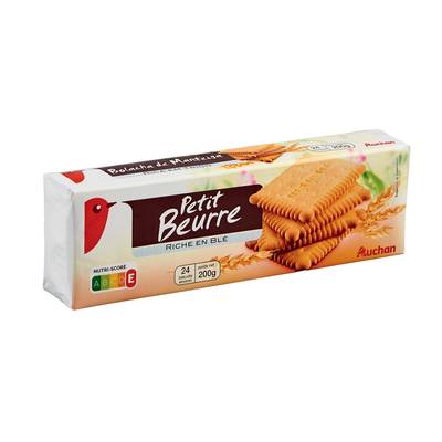 Auchan Biscuits petit beurre riches en blé, 200g