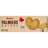 Auchan Palmiers nature biscuits feuilletés, 100g