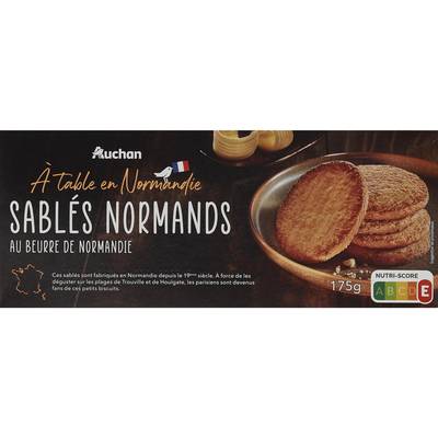 Auchan Terroir Biscuits sablés normands au beurre de Normandie, 175g