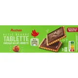 Auchan Petits beurre avec tablette de chocolat saveur noisettes, 12 biscuits - 150g