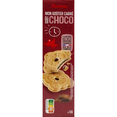 Auchan Biscuits fourrés saveur chocolat Mon Goûter, 16 biscuits - 300g