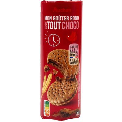 Auchan  Biscuits tout chocolat Mon gouter, 15 biscuits - 300g