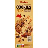 Auchan Cookies aux pépites de chocolat et aux noix, 200g