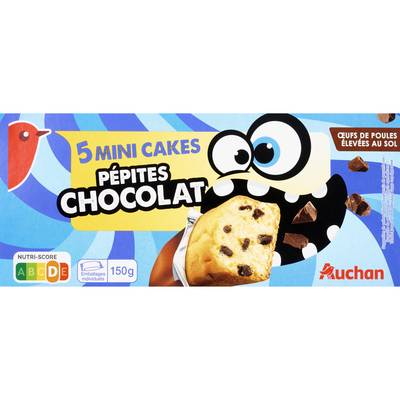 Auchan Gâteaux aux pépites de chocolat, 5 gâteaux - 150g