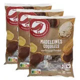 Auchan Madeleines coquilles marbrées au chocolat, Lot de 3x400g