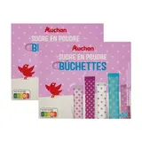 Auchan Sucre en poudre en bûchettes x50, Lot de 2x250g