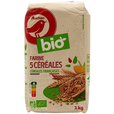 Auchan BIO Farine aux 5 céréales Bio, 1kg