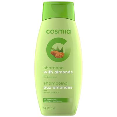 COSMIA Shampooing aux amandes tous types de cheveux, 500ml