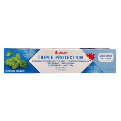 Auchan Dentifrice triple protection 3en1, 75ml