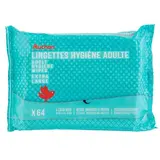 Auchan Lingettes hygiène adulte extra large, 64 lingettes