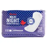 Auchan Maxi night serviettes hygiéniques sans ailettes, 12 serviettes