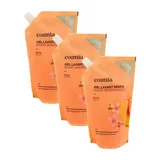 COSMIA Gel lavant mains pêches recharge, Lot de 3x500ml