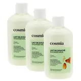 COSMIA Gel de douche aux extraits d'Amande douce et de lait d'Avoine, Lot de 3x250ml