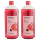 COSMIA Gel douche mure et grenade, Lot de 2x750ml