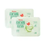 Auchan Lingettes papier toilette humide blanc à l'aloe Vera, Lot de 2x50 lingettes