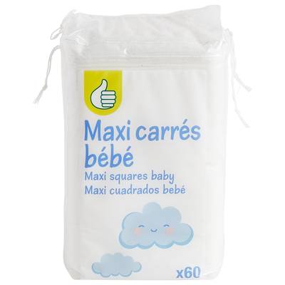 Pouce Maxi carrés coton bébé, 60 cotons
