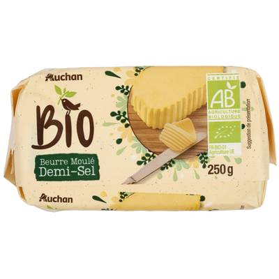 Auchan BIO Beurre Bio moulé demi-sel, 250g