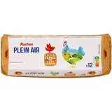 Auchan Oeufs de poules élevées en plein air sans antibiotique, 12 oeufs