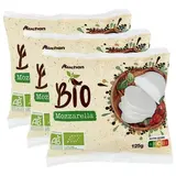 Auchan BIO Mozzarella bio, Lot de 3x125g