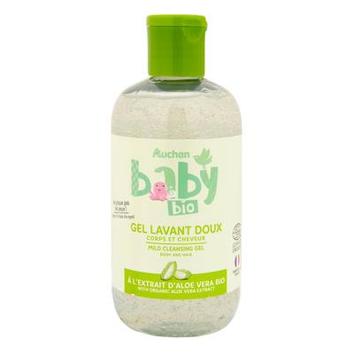 Auchan Baby Bio Gel lavant doux à l'aloé vera bio pour bébé, 250ml
