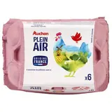 Auchan Oeufs de poules élevées en plein air Label Rouge, 6 Oeufs