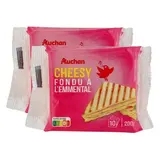 Auchan Cheesy Fromage fondu à l'emmental en tranche, Lot de 2x200g