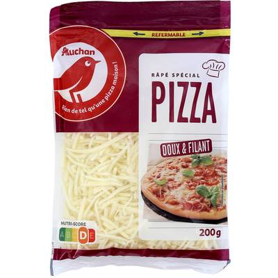 Auchan Râpé spécial pizza doux et filant, 200g