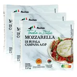Auchan Tavola In Italia Mozzarella di Bufala Campana AOP, Lot de 3x125g