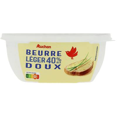 Auchan Beurre allégé doux 40%mg, 250g