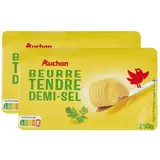 Auchan Beurre tendre demi-sel, Lot de 2x250g