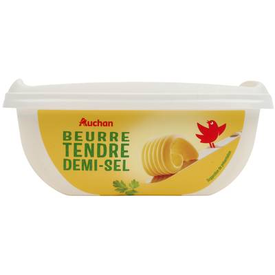 Auchan Beurre tendre demi sel, 250g