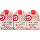 Auchan Crème fluide entière 30%mg UHT, 3x20cl
