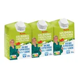 Auchan Solidaires Crème semi épaisse légère 18%mg UHT, 3x20cl