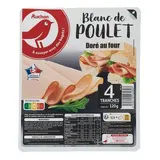 Auchan Blanc de Poulet Doré au Four, 4 tranches - 120g